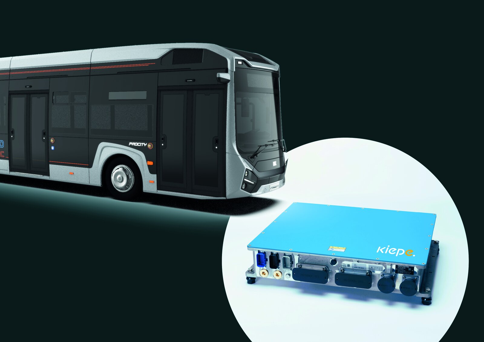 (KTI mit BMC PROCITY+ 12 EV) Das Traktionsherz des neuen E-Busses Procity+ 12 EV von BMC schlägt mit dem KIEPE Traction Inverter (KTI), der für höchste Effizienz und Fahrdynamik sorgt. | © KIEPE/BMC